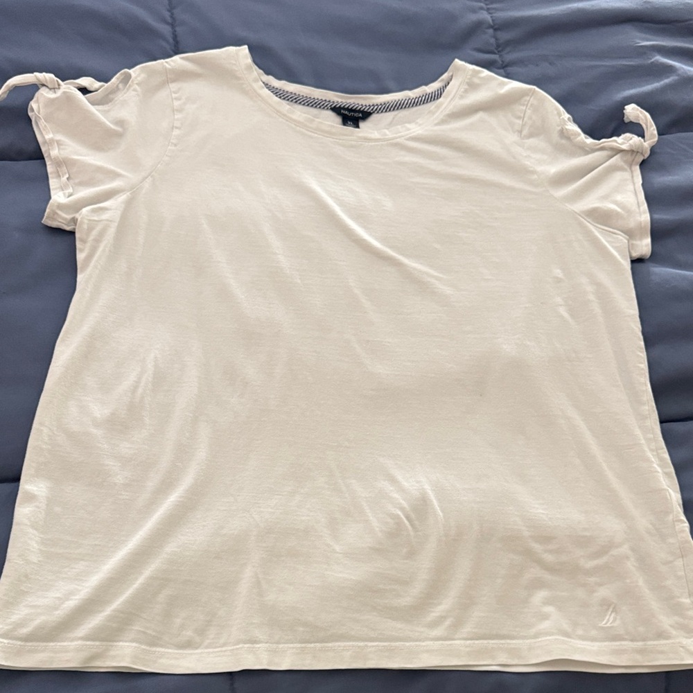 Nautica Women's Short Sleeve Off-White Tee